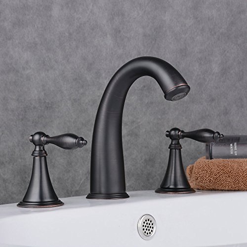 Two handle bathroom sink faucet 3 hole oil rubbed bronz…