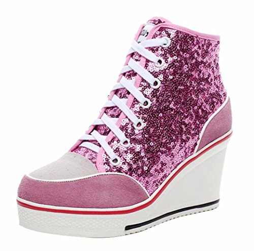sequin platform heels