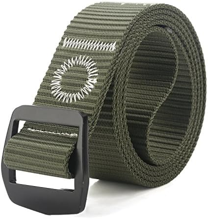 RUPUMPACK Tactical Belt for Men, Nylon Military Style Casual Outdoor Webbing, 1.5-Inch Anti-Slip Belt with Alloy Buckle, Army Green