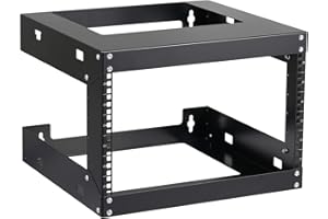 6U Wall Mount Rack Open Frame 19" Server Equipment 18 inches Depth Network Cabinet Black by Tedgetal