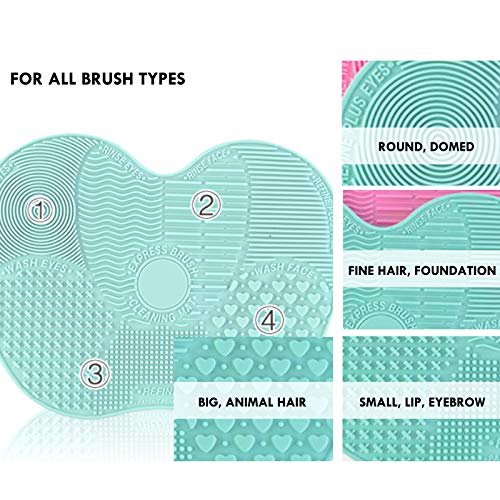 image for eKoi Makeup Brush Cleaning Pad Cleaner Mat Silicone Egg Brushes Glove 