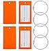 BlueCosto Flexible Tough PVC Luggage Tag Suitcase Bags Label - Fluorescent Orange, 4 Pieces