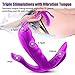 Wearable G Spot Vibrator, Wireless Silicone Clitoris Vibrating Dildo with Tongue Vibrator Clit Stimulation, Rechargeable Female Masturbation Vagina Massager Adult Toys for Women & Couple