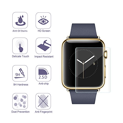 Apple Watch 2Pack 38mm 3D Screen Protector (Series 1, Series 2, Series 3), Atill Tempered Glass Screen Protector [Anti-scratch] [Bubble-free] for Apple iWatch - Thumbnail 4