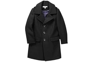 Isaac Mizrahi Boy’s Single Breasted Wool Overcoat with Epaulets - Colors