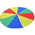 Sonyabecca Parachute 8 Feet 10 Feet 12 Feet for Kids with 9 Handles 12 Handles Play Parachute for 8 12 Kids Tent Cooperative Games Birthday Gift