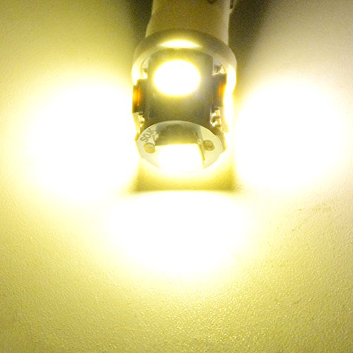 YITAMOTOR 20x T10 Wedge 5-SMD 5050 Warm White LED Light Bulbs W5W 2825 158 192 168 194 for Interior Reading Dome Map Cargo Trunk Door Doorstep Courtesy Instrument Panel License Plate Side Marker Light