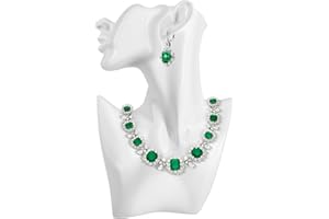 Flexzion Jewelry Bust Display Stand - White Resin Mannequin Earring Stand for Selling & Displaying - Necklace Bust Display Ho