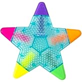 HiKin Beautiful Colorful Star Shape Highlighter Marker, 5 Color in 1 Star Multicolor Highlighter Pen for Note Taking, Journal Planner, Coloring Book, etc. (Blue)