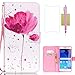 Galaxy S6 Case,Samsung Galaxy S6 Case,S6 Case,CASELAND Flip Cover Wallet PU Leather with Stand + Lanyard Case for Samsung Galaxy S6 - Lotus