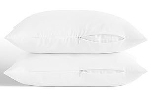 ORGANICTUNE Zippered Toddler Pillowcases Set of 2, 100% Brushed Microfiber 13x18 Pillowcases, Super Soft and Cozy Travel Kids Nursery Pillow Cases, 13x18 Inches, White