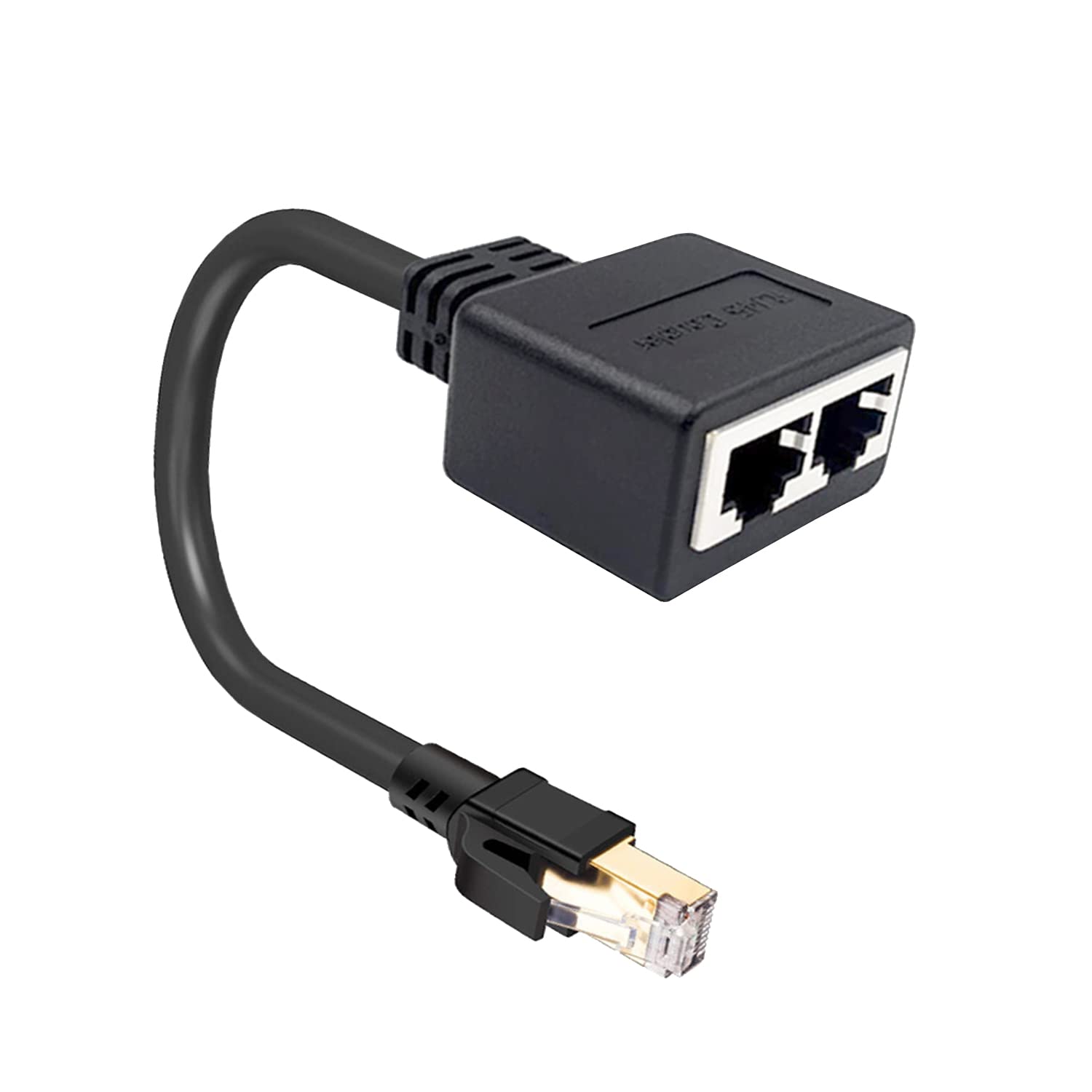 NAERSI RJ45 Ethernet Cable Splitter Network Adapter, 1 Male to 2/3/4 Female LAN Ethernet Lan Network Extension Splitter Cable 8-Pin Adaptor CAT 5/5e CAT 6 CAT 7 With Line (2 Ports)