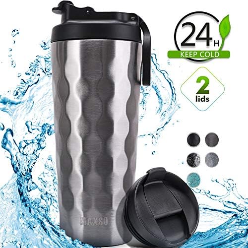 Travel Mug 20 oz Tumbler Vacuum Insulated Thermos Water Bottle with 2 Lids Leak Proof Double Wall Stainless Steel Coffee Cups Keeps Drinks Hot or Ice Cold