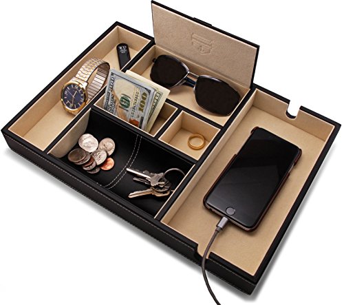 Houndsbay big valet tray for men with large smartphone …