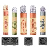 150 Coin Wrappers & Twist N Crimp Wrapper Sealer Made in USA - Durable Preformed Paper Tubes - Assorted Sizes - 60 Quarters, 30 Pennies, 30 Nickels and 30 Dimes