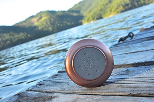 Waterproof Bluetooth Shower Speaker Splash Tunes - Portable, Hands Free, Wireless, Water Resistant, Shower Speaker with Built-in Mic and Suction Cup (Splash Tunes Pro, STP Rose Gold)