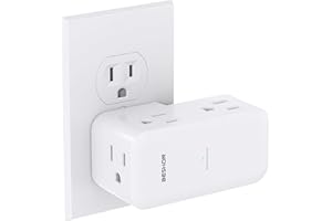 BESHON Surge Protector Outlet Extender- with Rotating Plug,6 AC Multi Plug Wall Outlet,4-Sided Outlet Splitter,900J Wall Outlet Adapter for Bathroom,Home,Travel,Dorm Room Essentials