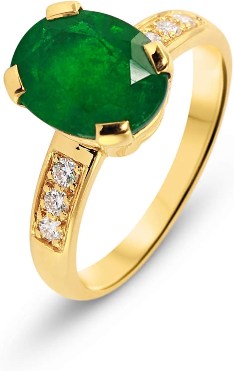46398 750 Gold Emerald Ring Amazon.co.uk Jewellery