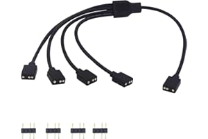 LANMINGLEL Argb Splitter Cable 5V 1 Female to 4 Female 3 Pin Argb Extension Cable for Expand Computer Pc Argb Fans and Other 