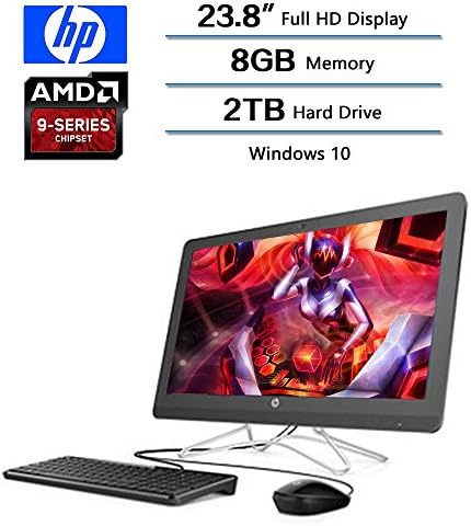2018 Newest Flagship HP 23.8 Inch Full HD All in One Desktop, AMD A9-9400 Processor 2.4 GHz, 8 GB DDR4 SDRAM Memory, 2TB Hard Drive, Windows 10 Home W/Optical Drive, Keyboard and Mouse