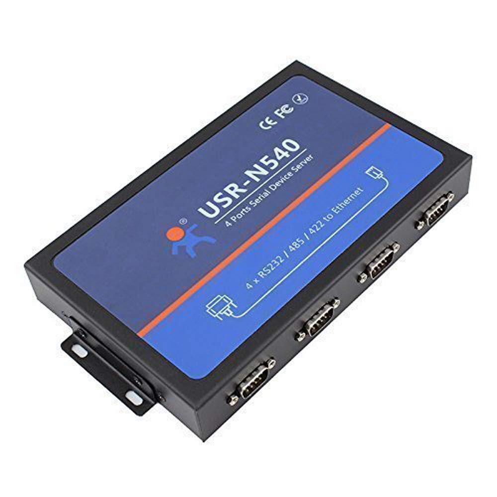4 Serial Port RS232/RS485/RS422 to Ethernet Converter (UK Plug)