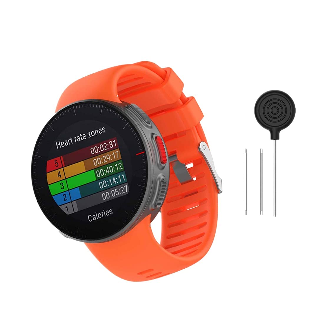 Huwokxix Watch Strap compatible with Polar Vantage V,Adjustable Silicone Sports Strap Replacement Band for Polar Vantage V Smart Watch