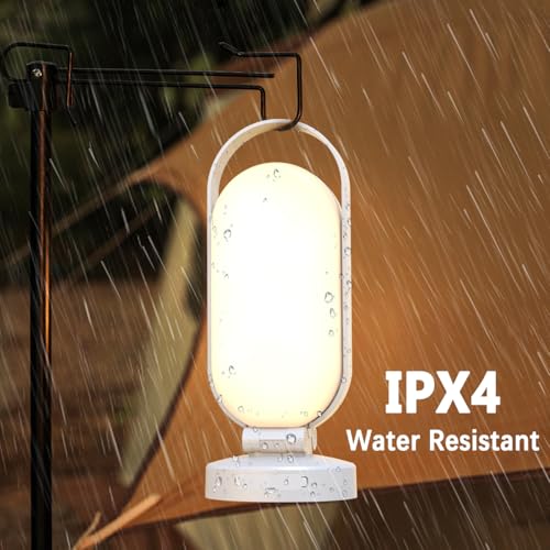 Hapfish Rechargeable Solar Camping Lamp Indoor and Outdoor, Powerful LED Lantern, 5000 mAh External Solar Battery, Portable Waterproof Foldable, Light for Camping Accessories