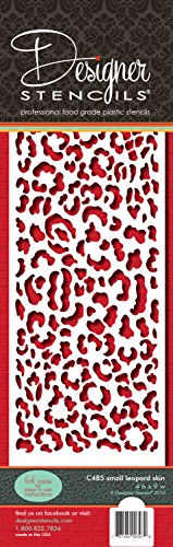 Designer Stencils C485 Leopard Skin Cake Stencil, 4-Inch, Beige/Semi-Transparent