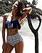 Angerella Swimsuits For Women Ruffled Top Swimwear High Waisted Bikini,US 10-12=Tag Size 2XL,Navy