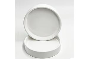 Yukfona Ceramic Plant Saucer Pot Tray 2 Pack 4.7 6 7 8 9 10 12 13 15 inch White, Planter Water Drip Trays for Plant Saucers Indoors, Thick Durable Sturdy Flower Pot Saucers for Glazing Pots Base