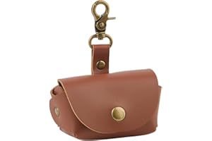 SUPERFINDINGS Brown Dog Ring Bearer PU Leather Wedding Ring Pillow Box Pet Rings Bearer Dog Collar Wedding Rings Pouch Holder Pouch with Clasps for Proposal Engagement Wedding Supplies