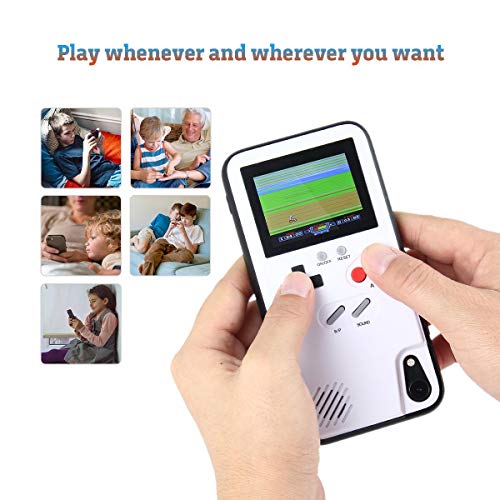 KOBWA Gameboy Case for iPhone,Retro 3D Gameboy Design Style Silicone Cover Case with 36 Small Games,Color Screen,Video Game Cover Case for iPhone X/MAX,iPhone8/8 Plus,iPhone 7/7 Plus,iPhone 6/6Plus