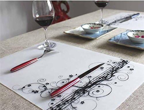 2pc Large Size Silicone Gel Place-mat For Great Dinning Experience, Heat Resistance and Water Proof, Non Slippery, High Level of Insulation for Pots and Pans - Semi-Transparent White Musical