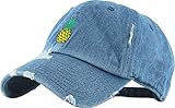 KBSV-024 MDM Pineapple Vintage Distressed Dad Hat Baseball Cap Polo Style Adjustable