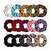 Jaciya 15 Pack Suede Scrunchies Stretch Scrunchies Ponytail Holder Hair Ring Hair Ties, 15 Colors