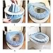 Jree Ash Toilet Seat Cover, Bathroom Essential Stretchable Washable Toilet Seat Lid Cover Pads, Soft Thicker Warmer O Type Plush Mat, Grey Blue Color
