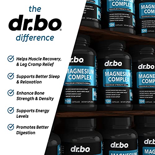 Magnesium Complex Supplement Capsules 500mg Support Energy