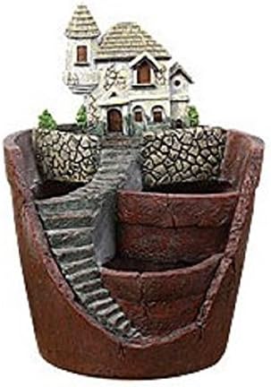 Creative Plants Pot HOUSE CASTLE VILLA Shaped Resin Garden Pot New Novelty - For Office Desk Decorations Home Decor And Lovely Gift (VILLA)