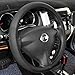 Nasibo Car Steering Wheel Cover,Breathable,Anti- Slip,Elegant,Great Hand Feel Ultrafine Fiber Leather for Universal 15 inch Middle Size Black