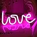 DELICORE Decorative LED Love Shaped Neon Night Light with Pink Lamp-Neon Night Light Operated by Battery/USB for Children's Room Party Christmas Wedding Decoration Pink