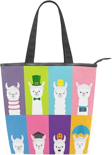 Amazon Fohoo トートバッグ キャンバス おしゃれ アルパカ カラフル チェック柄 軽い 大容量 布 2way 肩掛け 手提げ 対応可 ファスナー付き Fohoo トートバッグ Amazon Fohoo トートバッグ キャンバス おしゃれ アルパカ カラフル チェック柄 軽い 大容量 布 2way 肩掛け 手提げ 対応可 ファスナー付き Fohoo トートバッグ