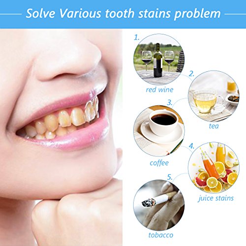 Teeth Whitening, Y.F.M Teeth Whitening Kit with LED Accelerator Light, Professional Dental Whitener, Home Teeth Whitener System, Teeth Whitening System: 10 X 3ml Gel Syringes, Comfort Fit Tray