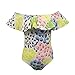 Hallegave Padded One Piece Mesh Panel Swimsuit Swimwear Monokini,Yellow,Large