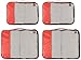 Amazon Basics Packing Cubes for Travel, Packing Organizers Set, 4-Piece-Set (2 Medium And 2 Large) With Double Zipper Pulls and Mesh Top Panel, 100% Durable Polyester, Red