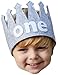 birdyboutique.com Baby Boy First Birthday Crown – Gold Felt “ONE” Hat for Cake Smash, Photos, Party – Lightweight & Adjustable – 4.75” Tall