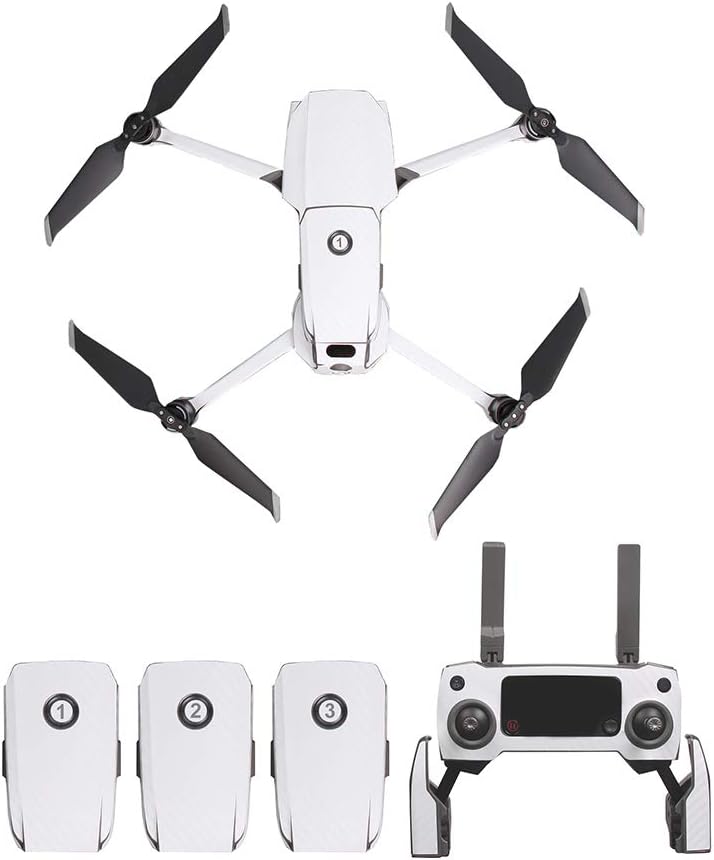 Poonkuos PVC Skin Sticker for DJI Mavic 2 Pro Zoom - PVC Carbon Fiber Protector Drone Body Battery Skin Cover for DJI Mavic 2 Pro & Zoom Drone