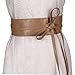 Womtop Womens Belts PU Leather Obi Waist Belt Adjustable Length Waist Strap Cummerbund for Dress (Browm+Camel, Free)