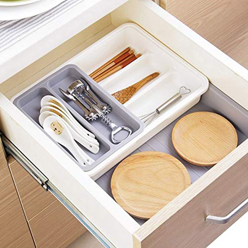 Flatware Utensil Drawer Organizer,Expandable Cutlery Drawer Trays for