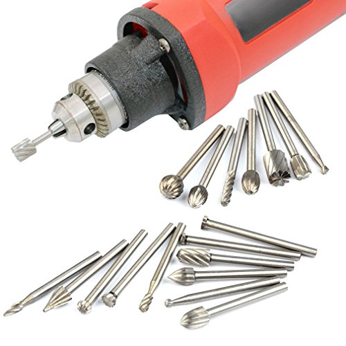 SOURBAN 20Pcs HSS Routing Router Bits Burr Rotary Tools Set for Dremel, Wood Working Tools For Carving Engraving And Drilling - Thumbnail 2
