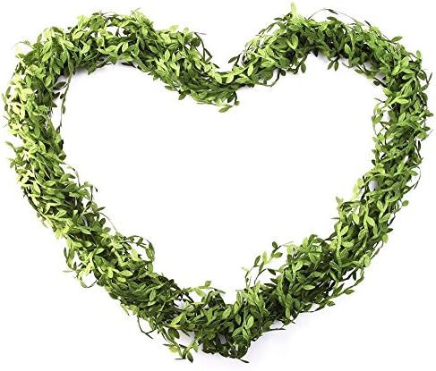 DELONIX Artificial Vines,135FT Fake Vines,Faux Olive Leaves,Simulation Green Ribbon Wreath for Home Decor,Wedding Decorations,Decals for wall,Parties